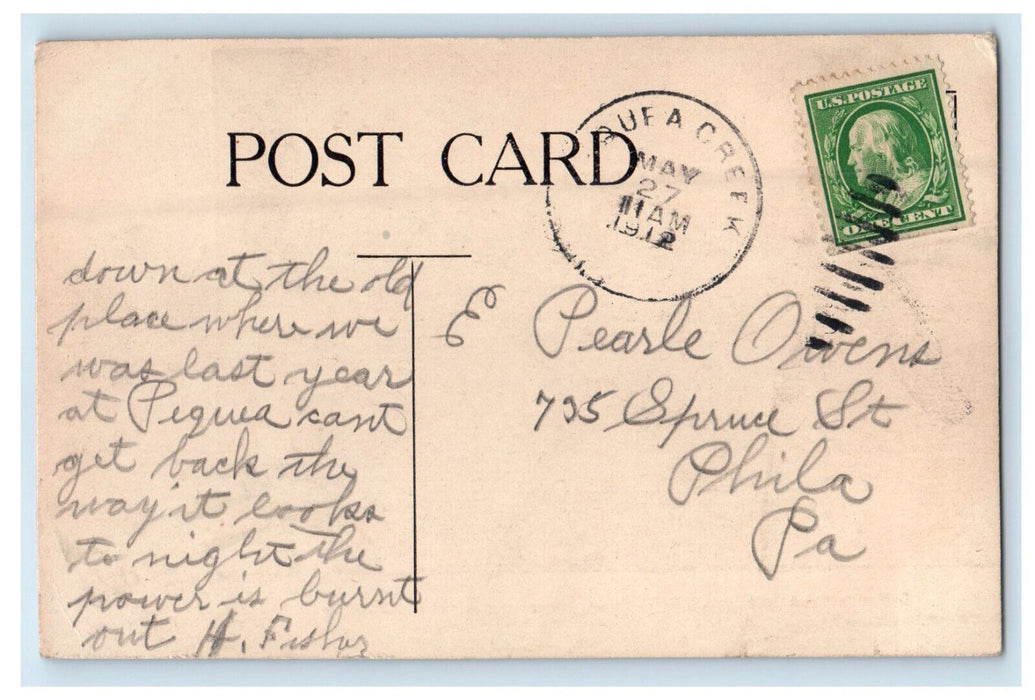 1912 Indian Lookout Port Deposit Railroad Susquehanna River Posted Postcard
