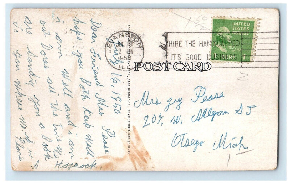 1950 The Pantry 718 Garden Street Park Ridge Illinois IL Posted Vintage Postcard
