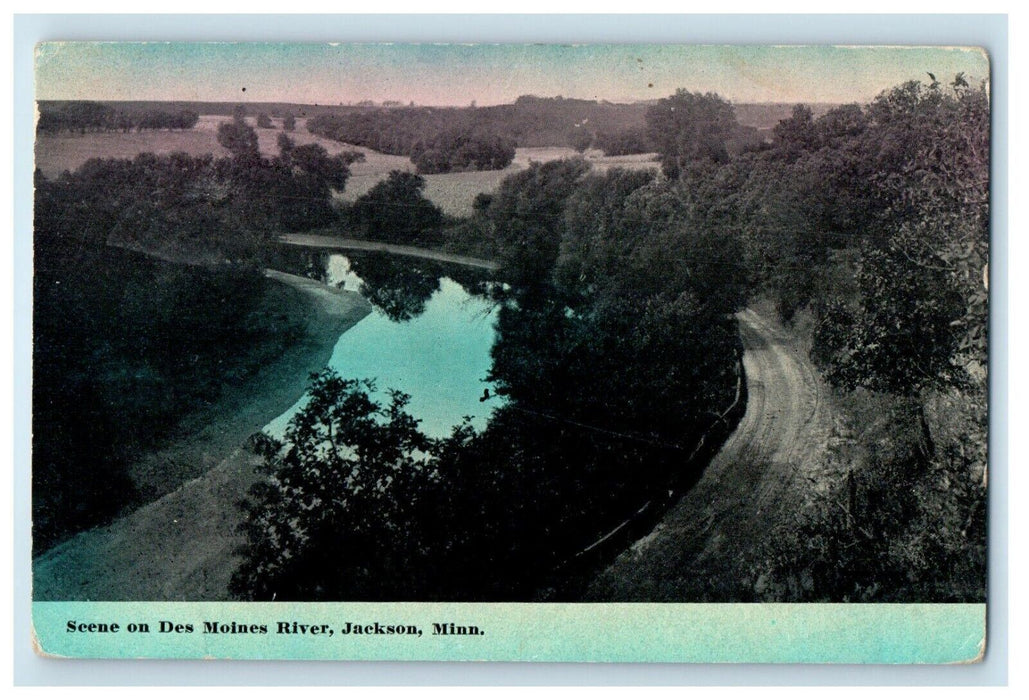 1913 Scene On Des Moines River Jackson Minnesota MN Posted Antique Postcard