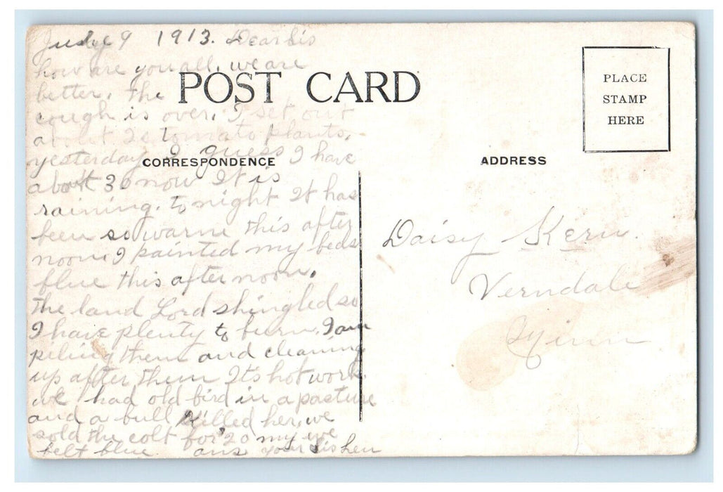 1913 Scene On Des Moines River Jackson Minnesota MN Posted Antique Postcard