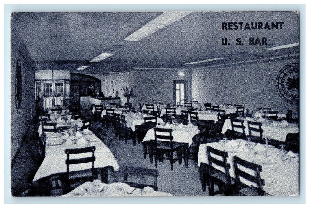 c1940s Partial View of Dining Room Restaurant US Bar Mexico MX Posted Postcard