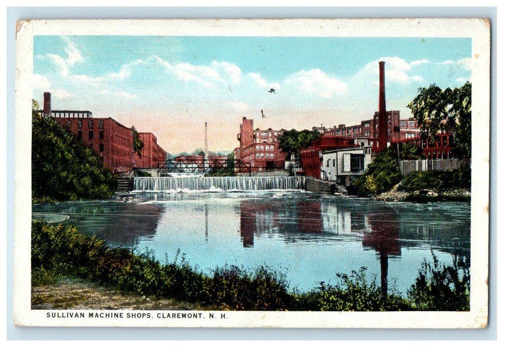 1925 Sullivan Machine Shops Claremont New Hampshire NH Posted Postcard