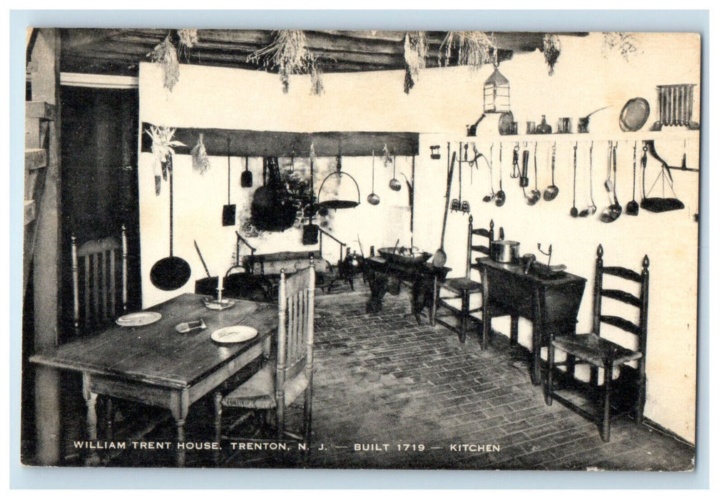 c1950s Kitchen Interior William Trent House, Trenton New Jersey NJ Postcard