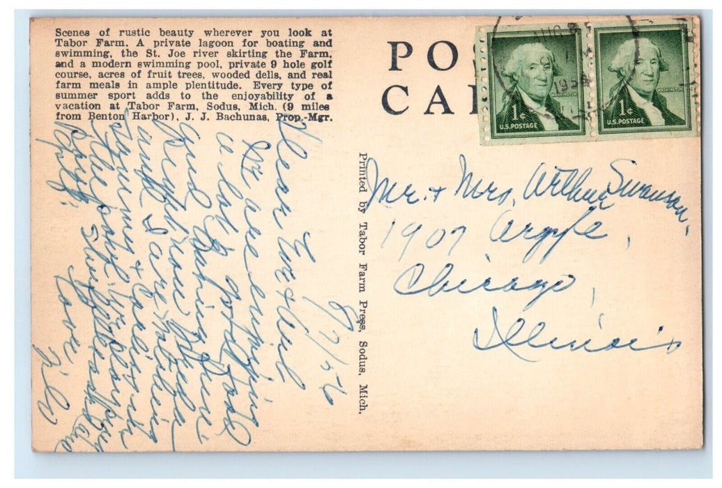 1956 Scenes Of Rustic Beauty St. Joe River Tabor Farm Sodus Michigan MI Postcard
