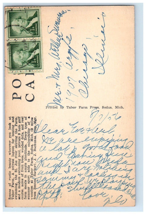 1956 Scenes Of Rustic Beauty St. Joe River Tabor Farm Sodus Michigan MI Postcard