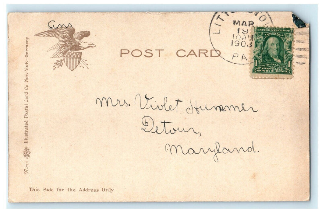 1908 Moonlight State House, Annapolis, Maryland MD Antique Postcard