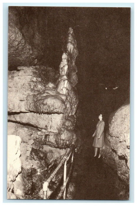 The Hall Of Statuary In South Section At Cave Blue Mounds Wisconsin WI Postcard