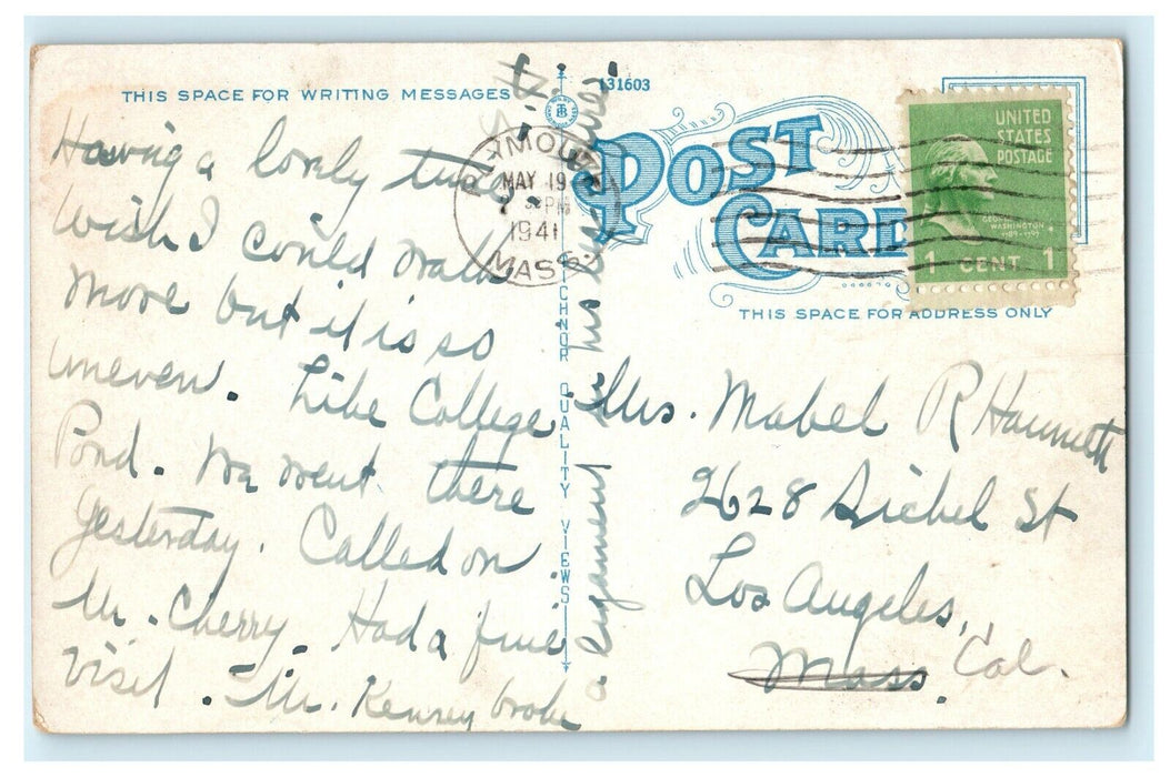 1941 Old Wood House, Built 1699, Sandwich Town, Massachusetts, MA Postcard