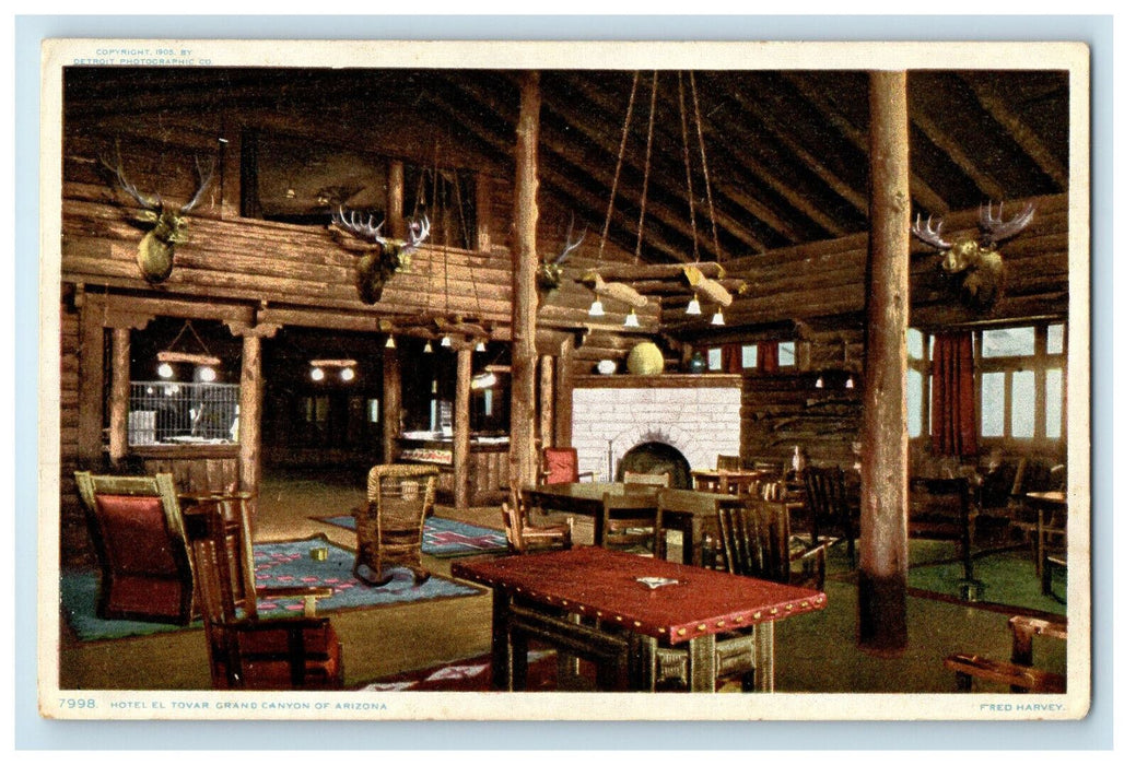 c1920s Hotel El Tovar, Grand Canyon of Arizona AZ Fred Harvey Phostint Postcard