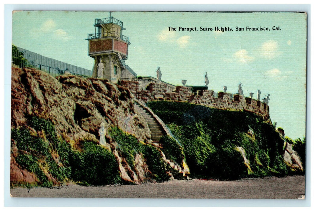 1909 The Parapet, Sutro Heights, San Francisco, California CA Postcard