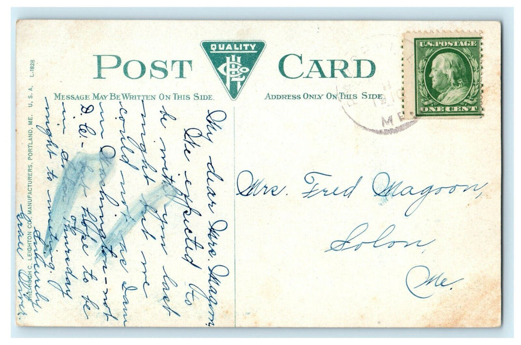 1910 Outside View of Residence of Ex. Gov Hill in Augusta, Maine ME Postcard