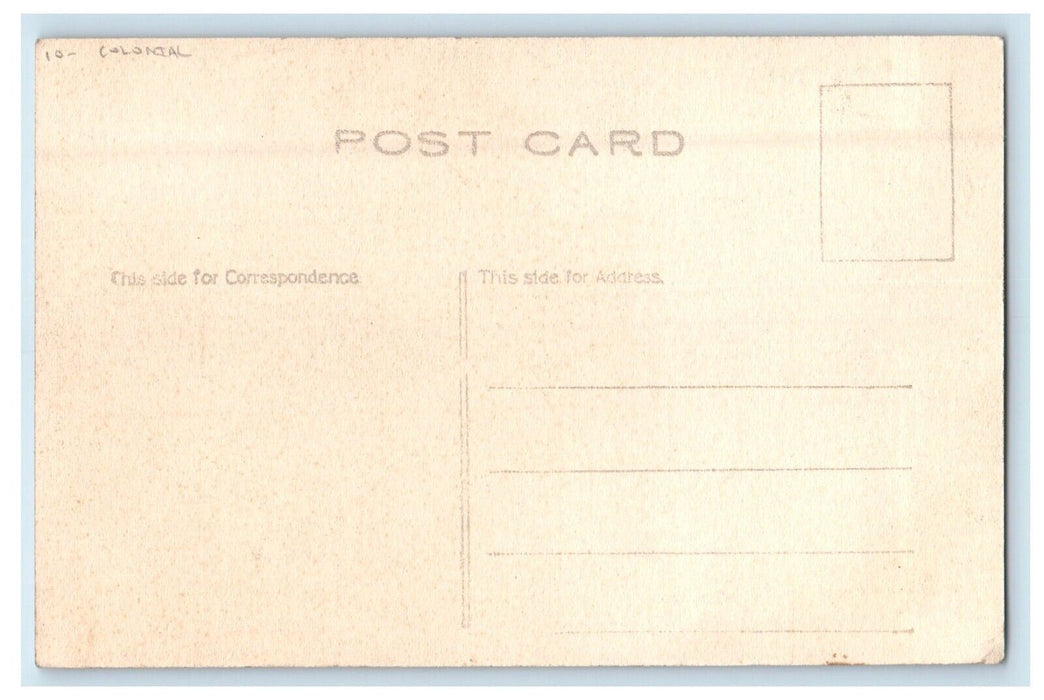 c1910's Valentine Greetings Colonial Girls Curly Hair Fan Antique Postcard