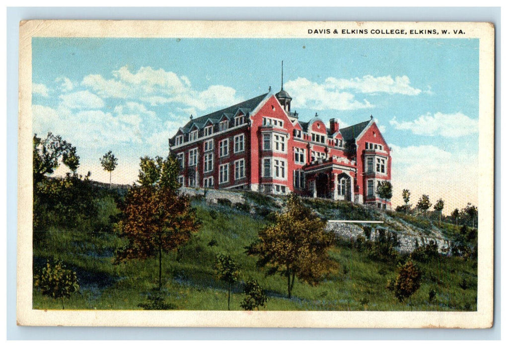 1921 Davis & Elkins College Elkins West Virginia WV Antique Postcard