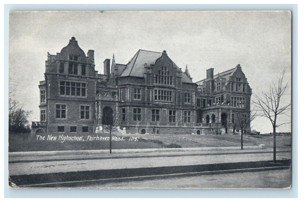 c1905 The New High School Building Fairhaven Massachusetts MA Antique Postcard