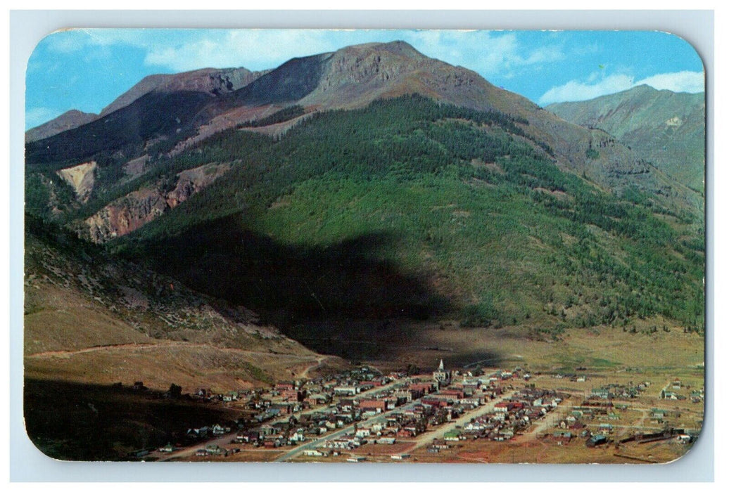 1958 Silverton Colorado CO, Old Mining Town In The Valley Animas River Postcard