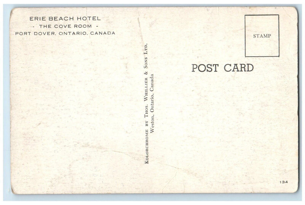 c1960's The Cove Room, Erie Beach Hotel Port Dover Ontario Canada Postcard