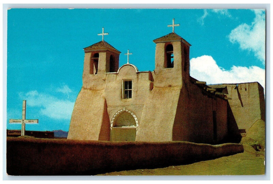 c1960's St. Francis D'Assisi Mission Ranchos De Taos New Mexico NM Postcard