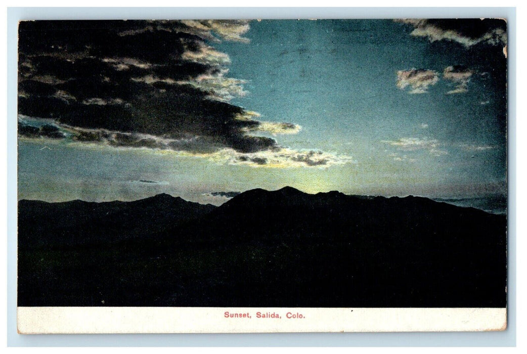 c1910's View Of Sunset Salida Colorado CO Posted Antique Postcard
