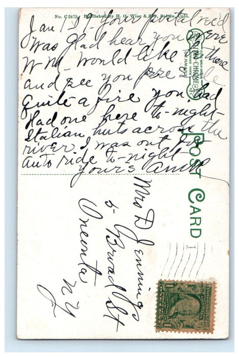 c1910's View Of Sunset Salida Colorado CO Posted Antique Postcard