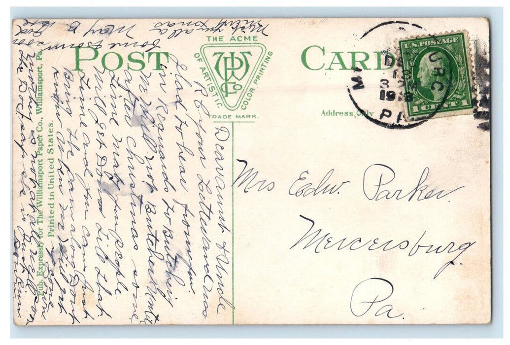 1913 Third Ward, Johns Street School Martinsburg WV Mercersburg PA Postcard