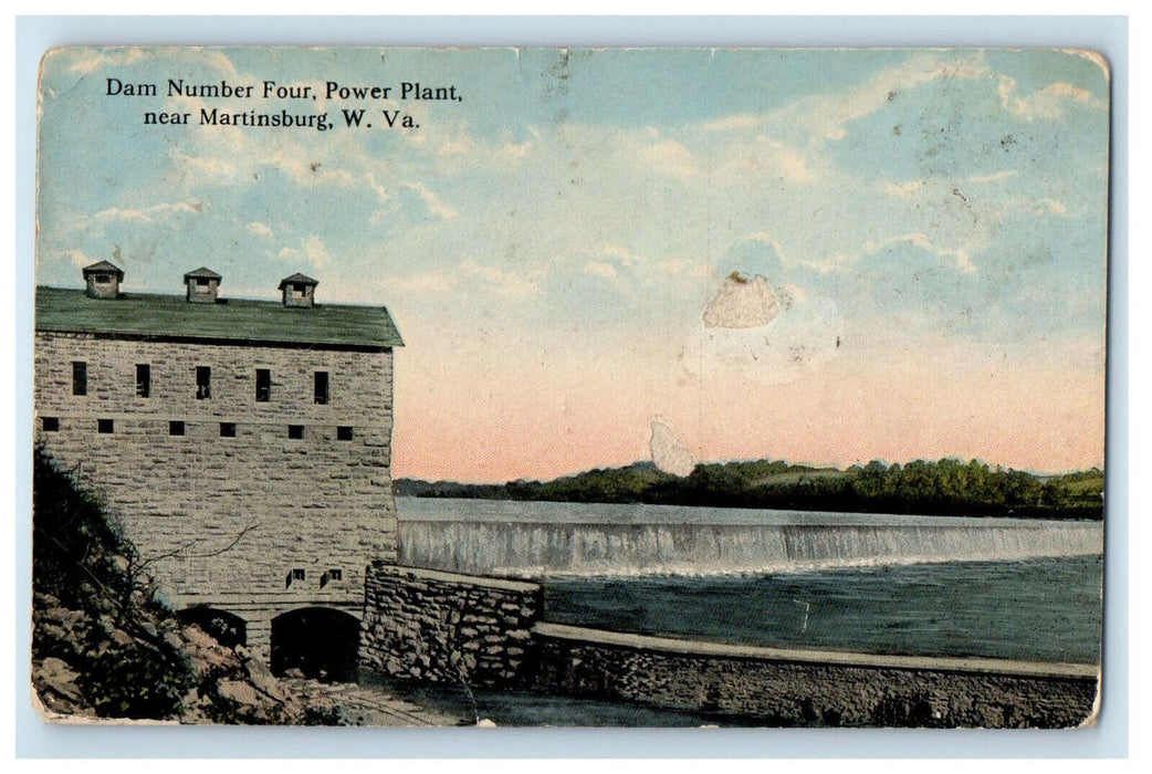 c1910 Dam Number Four Power Plant Near Martinsburg West Virginia WV Postcard