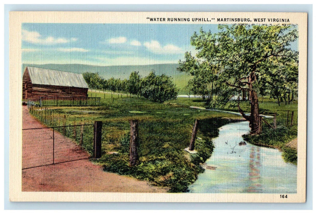 c1950s "Water Running Uphill" Martinsburg West Virginia WV Unposted Postcard