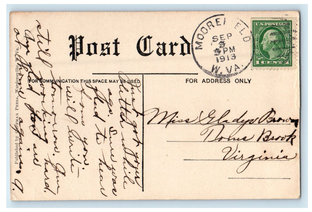 1913 Dog Carlo and His Catch Mountain Scene in WV Moorefield WV Postcard