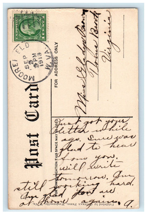 1913 Dog Carlo and His Catch Mountain Scene in WV Moorefield WV Postcard