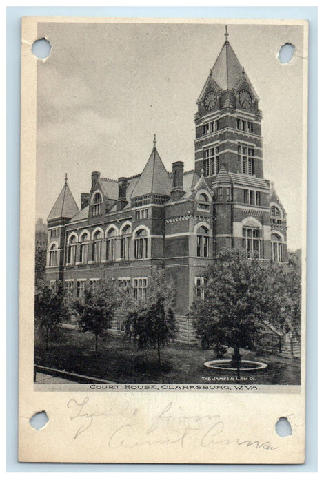 c1905 Court House Clarksburg West Virginia WV The James & Law Co. Postcard