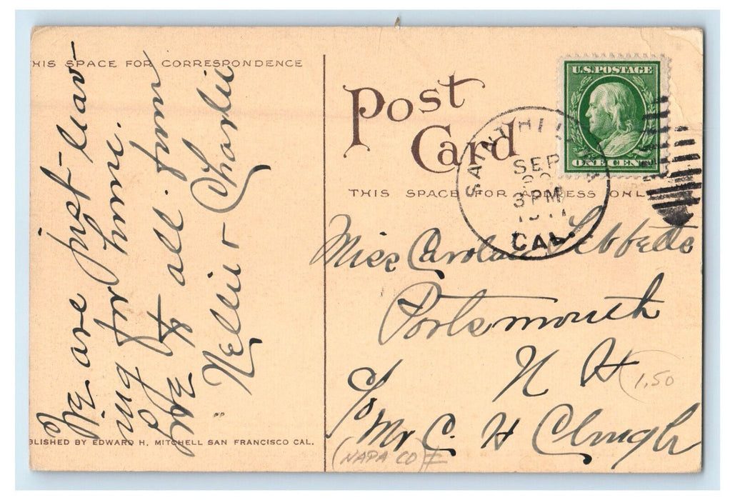 c1910 Administration Building Veterans Home Yountville CA St Helena CA Postcard