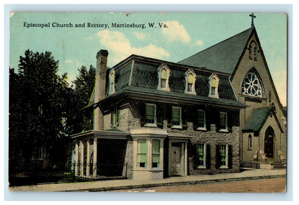 1920 Episcopal Church and Rectory Martinsburg West Virginia WV Postcard