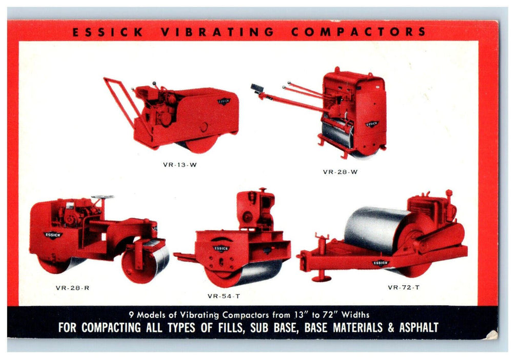 c1950s Essick Vibrating Compactors Essick Manufacturing Co Elizabeth NJ Postcard
