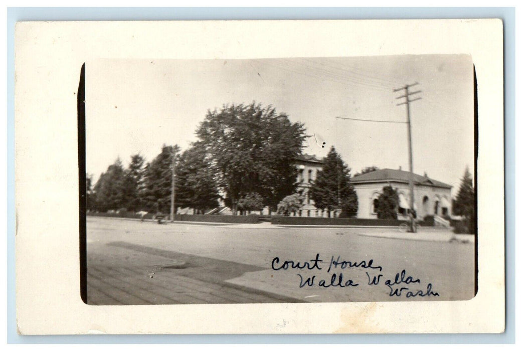 c1910's Court House Street View Walla Walla Washington WA RPPC Photo Postcard