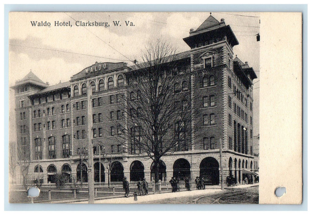 c1905 Waldo Hotel Clarksburg West Virginia WV Antique Unposted Postcard