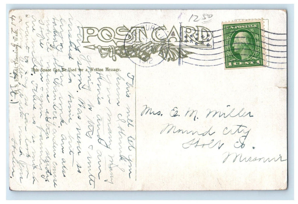 1912 Washington State Normal School Ellensburg Washington WA Postcard