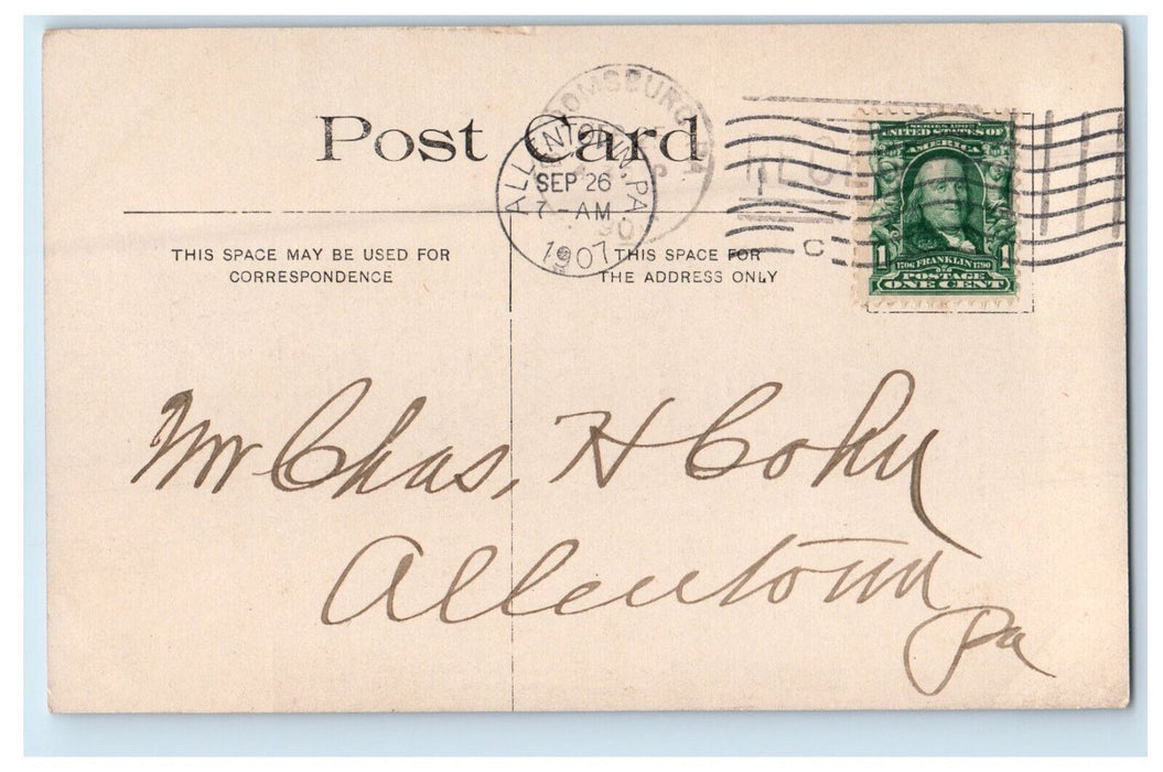 1907 Caldwell Consistory Cathedral AASR Bloomsburg Pennsylvania PA Postcard