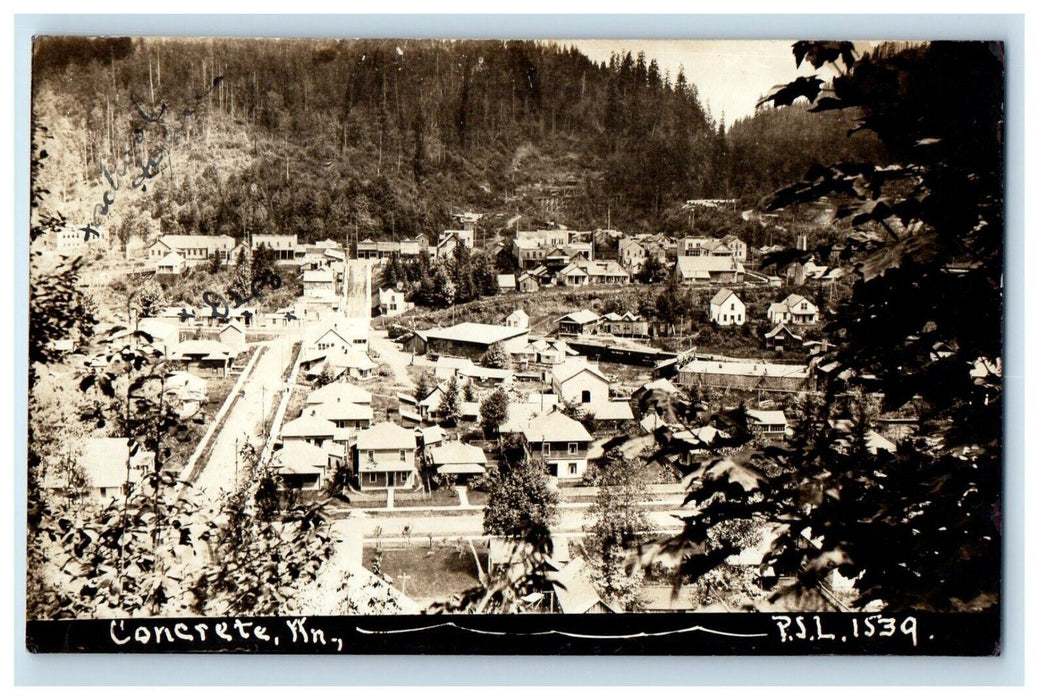 c1910's Bird's Eye View Of Concrete Washington WA RPPC Photo Antique Postcard