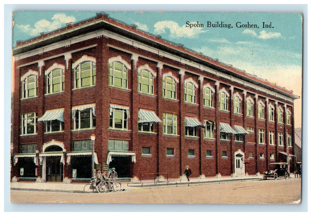 1929 Spohn Building Goshen Indiana IN Posted Vintage Postcard