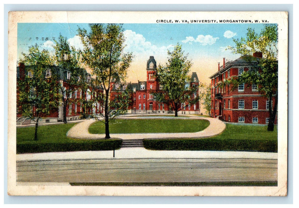 1921 University Morgantown West Virginia WV Circle WV Posted Postcard