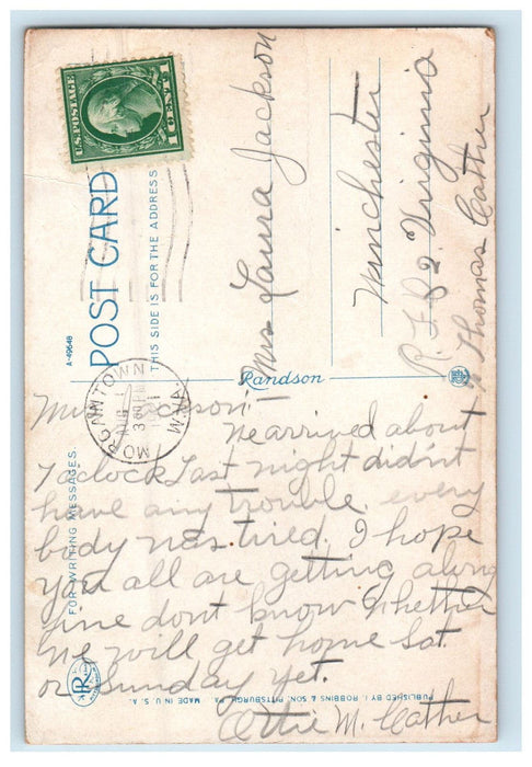 1921 University Morgantown West Virginia WV Circle WV Posted Postcard