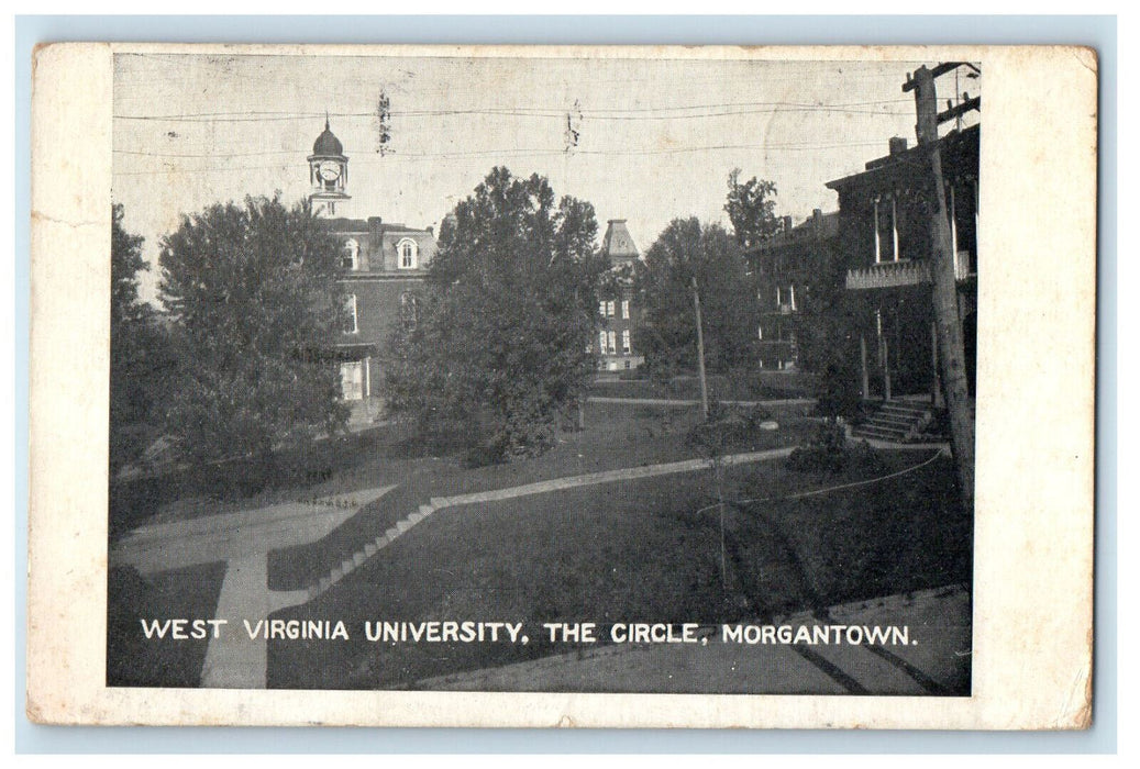 1909 West Virginia University The Circle Morgantown WV Posted Postcard