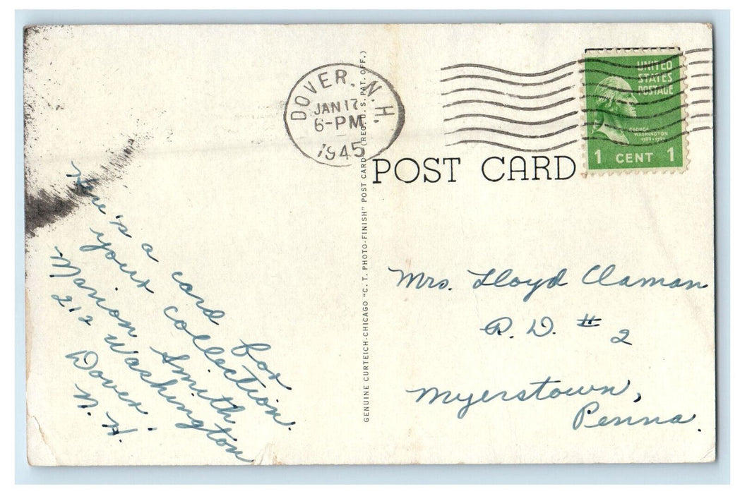 1945 Congregational Church and St. Mary's Academy Dover NH Posted Postcard