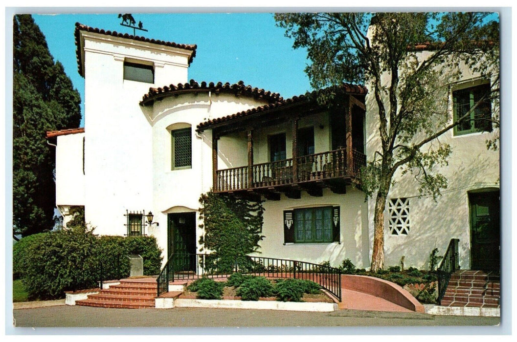 c1960's Front View of William S Hart Horseshoe Ranch at Newhall CA Postcard