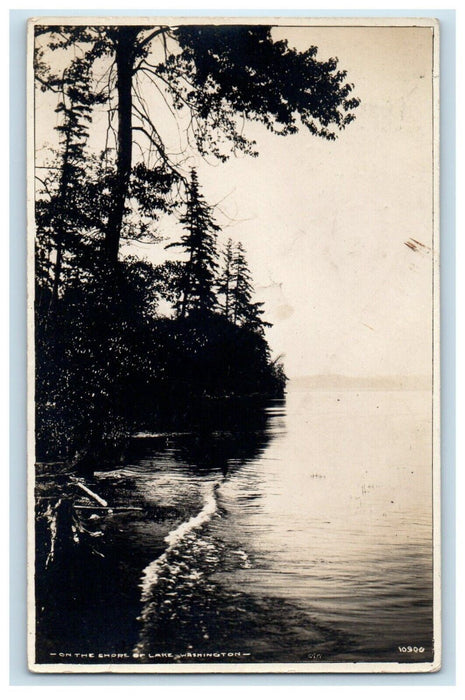 c1910's View On The Shore Of Lake Seattle Washington WA RPPC Photo Postcard