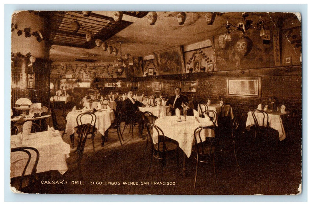 1912 Ceasar's Grill 131 Columbus Avenue San Francisco California CA Postcard