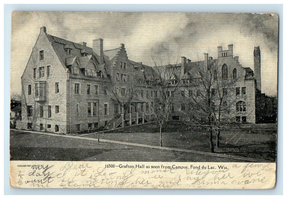 1907 Grafton Hall As Seen From Campus Fond Du Lac Wisconsin WI Antique Postcard