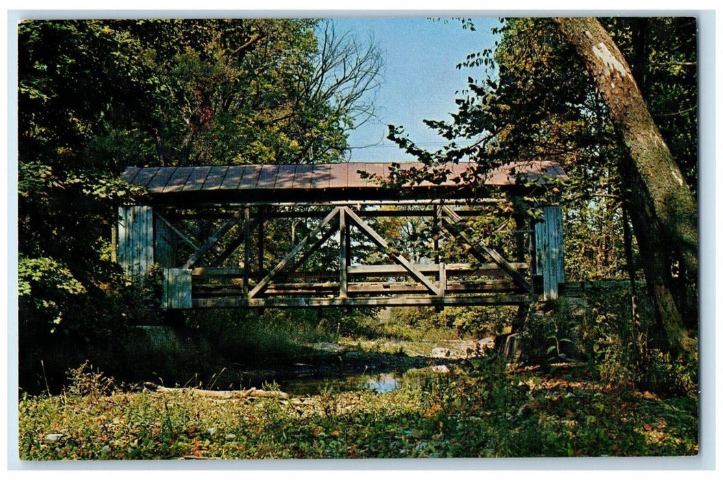 c1960's 52-6" Bridge Crosses Lobdell Creek, Licking County Ohio OH Postcard