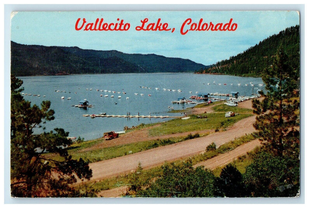 c1950's Vallecito Lake Colorado CO, View Of The Marina At Sawmill Point Postcard