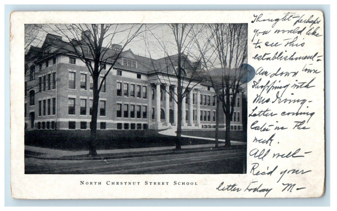 1905 North Chestnut Street School Fairhaven Massachusetts MA Antique Postcard
