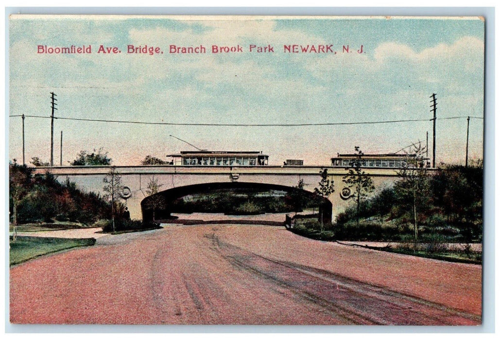 c1910 Bloomfield Ave. Bridge, Branch Brook Park Newark New Jersey NJ Postcard